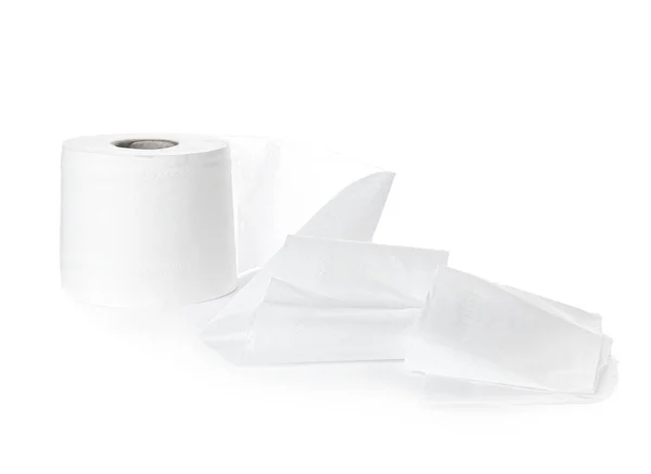 Roll Toilet Paper White Background — Stock Photo, Image