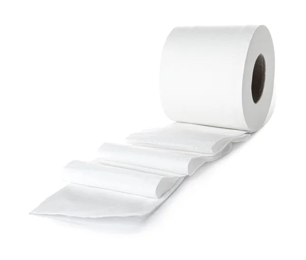 Role Toaletního Papíru Bílém Pozadí — Stock fotografie