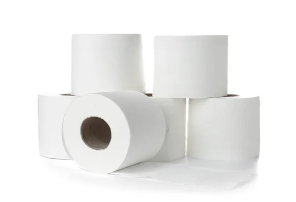 Rolls Toilet Paper White Background — Stock Photo, Image