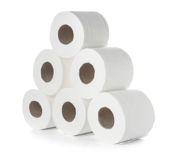 Rollen Papier Witte Achtergrond — Stockfoto