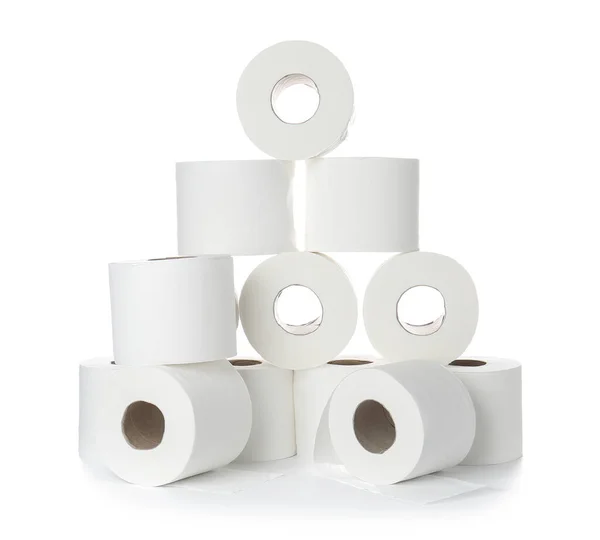 Rolls Toilet Paper White Background — Stock Photo, Image