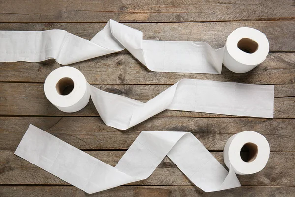 Rolls Toilet Paper Wooden Background — Stock Photo, Image