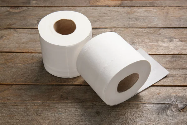 Rolls Toilet Paper Wooden Background — Stock Photo, Image