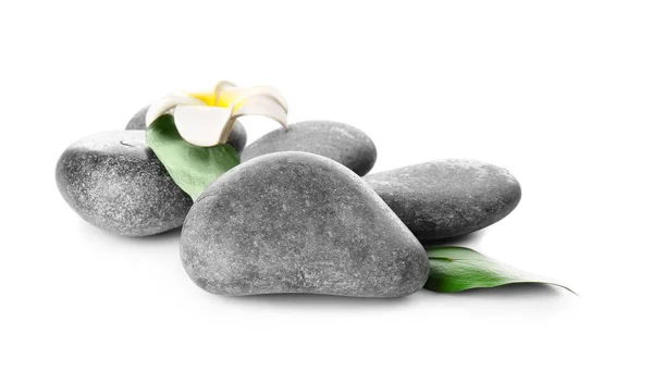 Spa Stones Flower White Background — Stock Photo, Image