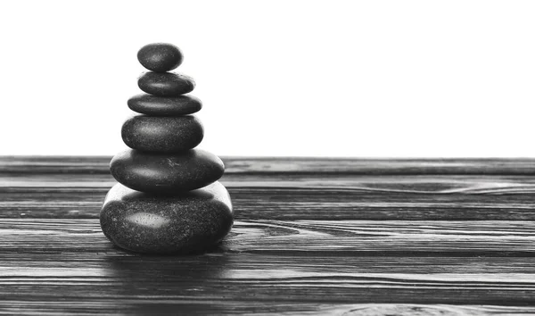 Zen Stones Table White Background — Stock Photo, Image