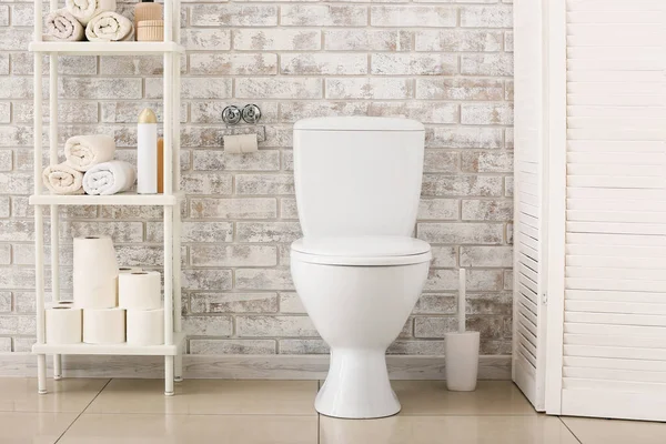 Interior Bathroom Toilet Bowl — Stock Photo, Image