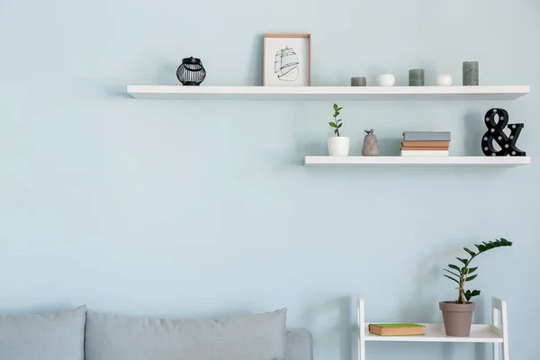 Intérieur Chambre Moderne Avec Étagères — Photo