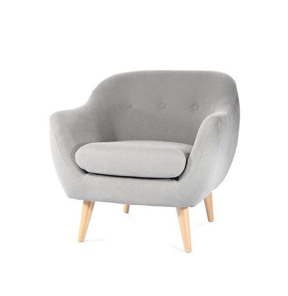 Modern armchair on white background