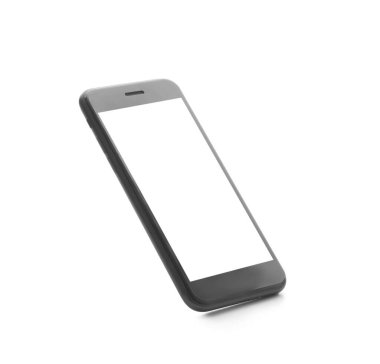 Beyaz arkaplanda cep telefonu