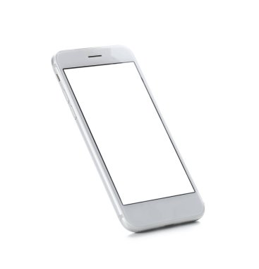 Beyaz arkaplanda cep telefonu