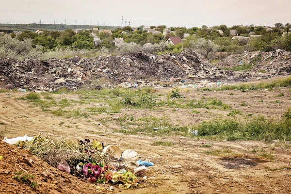 View Landfill Outdoors Concept Soil Pollution — Stock Photo, Image