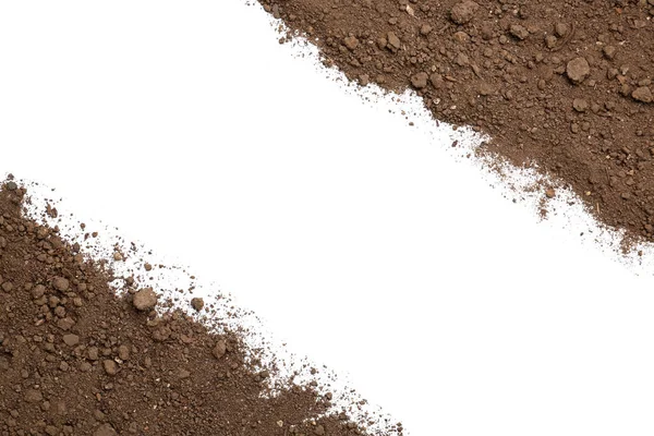 Рассеянная Почва Белом Фоне — стоковое фото