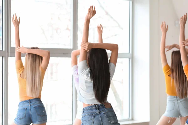 Beautiful Young Women Dancing Studio — Stock Photo, Image