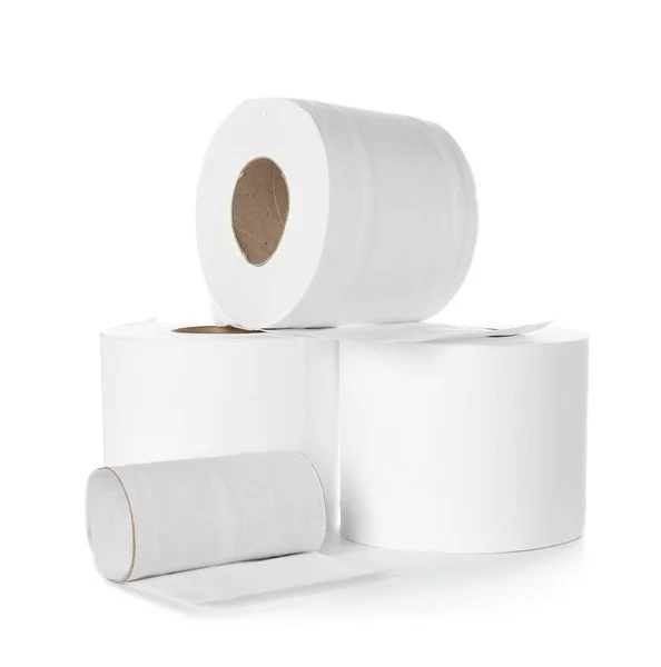 Rolls Toilet Paper White Background — Stock Photo, Image