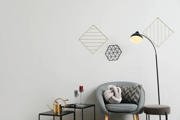 Prachtig Interieur Van Lichte Moderne Woonkamer — Stockfoto