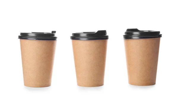 Takeaway Cups Drink White Background — Stock Photo, Image