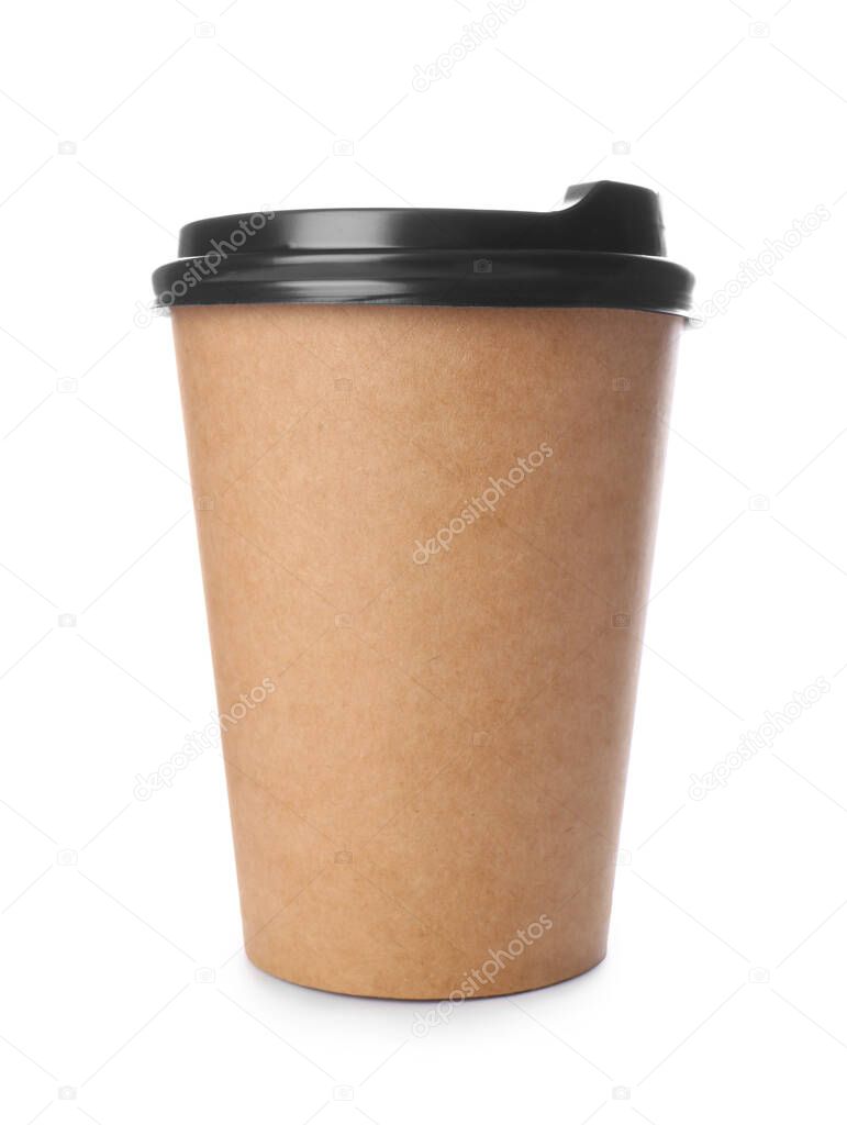 Takeaway cup for drink on white background