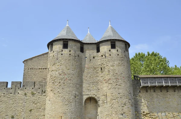 Carcasona ciudad amurallada medieval en Francia — Foto de Stock