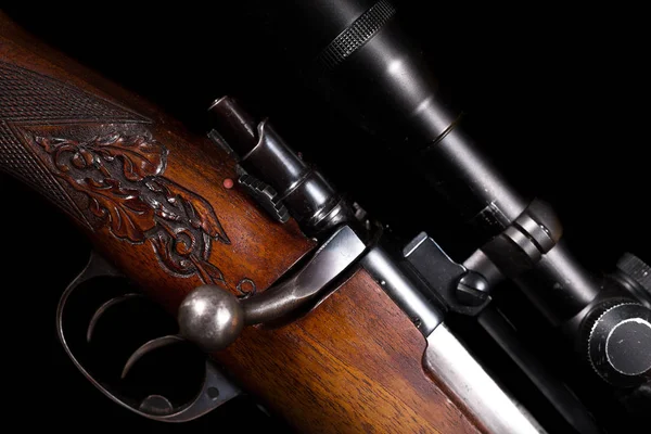 Lentille en verre de télescope de fusil de chasse avec charge de balle — Photo