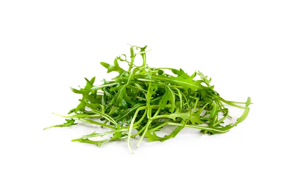 Folhas de rucola isoladas sobre branco — Fotografia de Stock