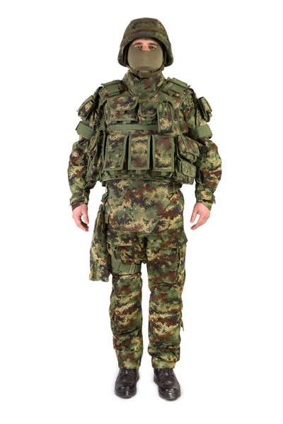 흰색 절연 제복에 있는 군인 — 스톡 사진