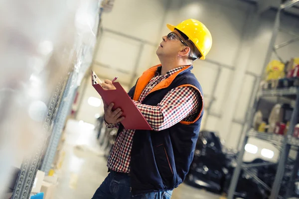 Manager In Warehouse. wholesale, logistic, people and export concept — Stock Photo, Image