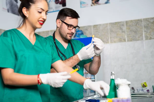 Veterinario Preparando Inyección Para Perros — Foto de Stock