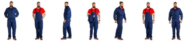 Set Workman Sfondo Bianco Isolato — Foto Stock