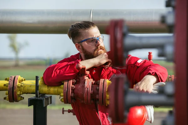 Travailleur Industrie Pétrolière Gazière Ingénieur Raffinerie — Photo