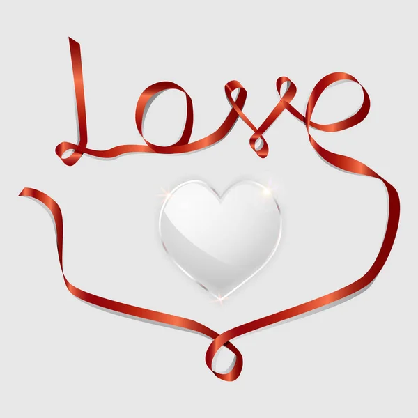 Le mot "amour" et cœur . — Image vectorielle