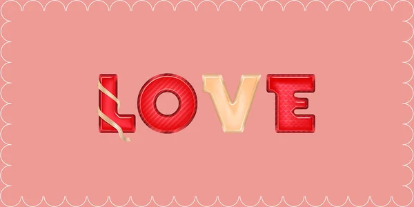 Letters to the day of lovers - the word "love" — Stock Vector