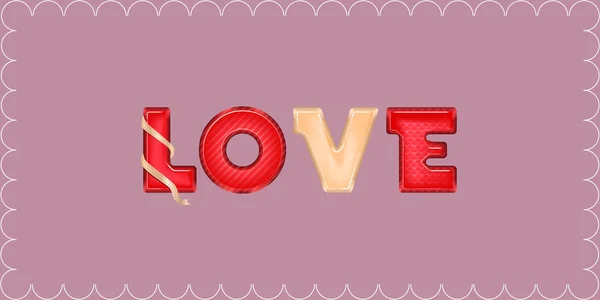 Letters to the day of lovers - the word "love" — Stock Vector