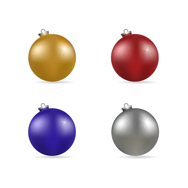 Christmas tree with glass balls — Stock Vector