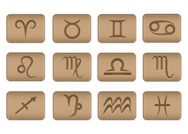 Zodiac Burcu - Astroloji. Tasarım için burçların orijinal sembolleri..