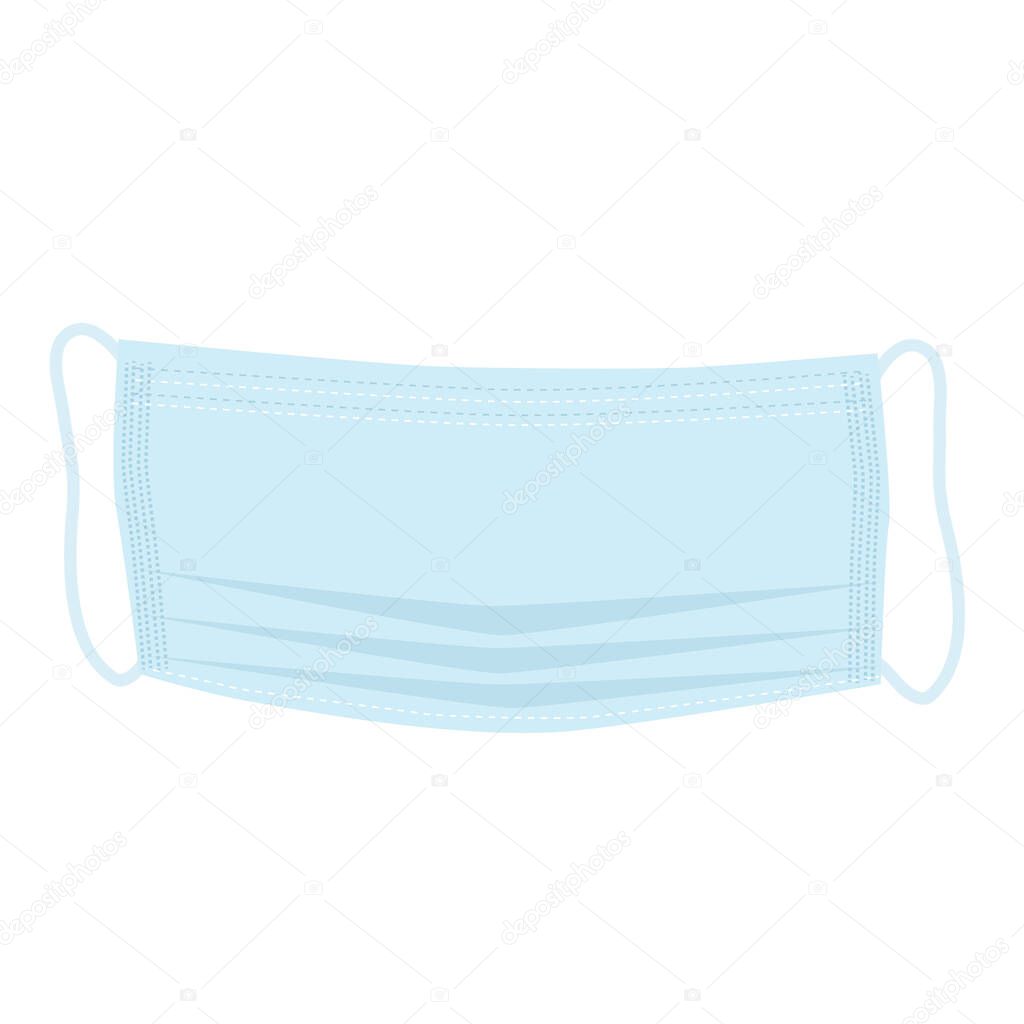 Protective medical mask on a white background, isolate. Infection protection. Vector illustration.