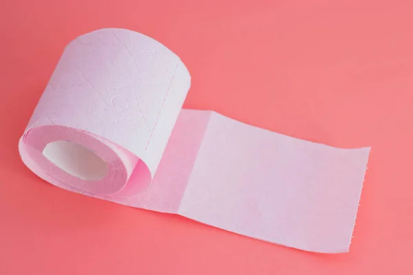 Carta Igienica Morbida Rosa Sfondo Rosa Igiene Delicata Fotografia — Foto Stock