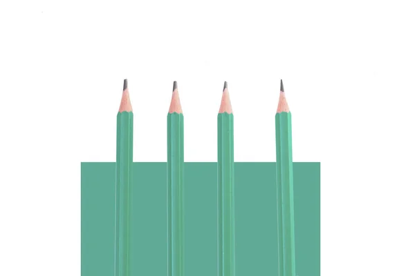 Lápices Simples Para Dibujar Blanco Para Diseño Creatividad Dibujo Foto — Foto de Stock