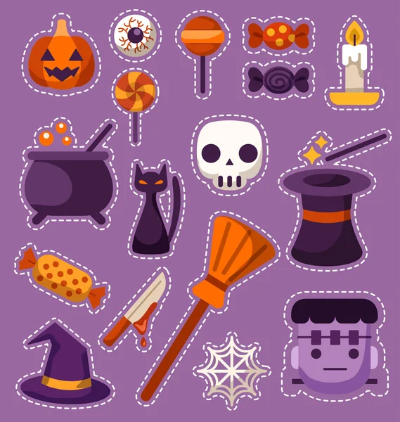 Elementos de Halloween: Ilustración vectorial — Vector de stock