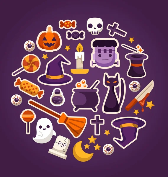 Halloweenelementer: Vektorillustrasjon – stockvektor