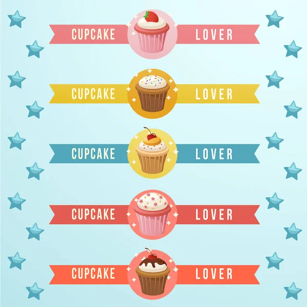 Cupcake elemek: Vektoros illusztráció — Stock Vector