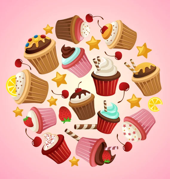Cupcake Elements : Vector Illustration — Stock Vector