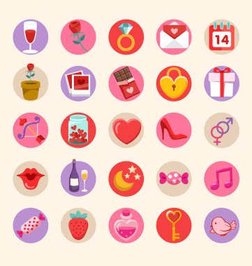 Sevgililer günü öğeleri: vektör çizim