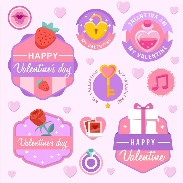 Elementos del Día de San Valentín: Ilustración vectorial — Vector de stock