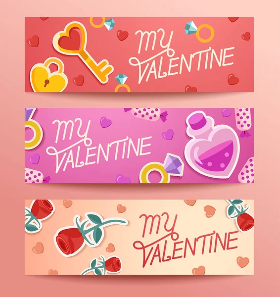 Valentine's Day Elements :  Vector Illustration — Stock Vector