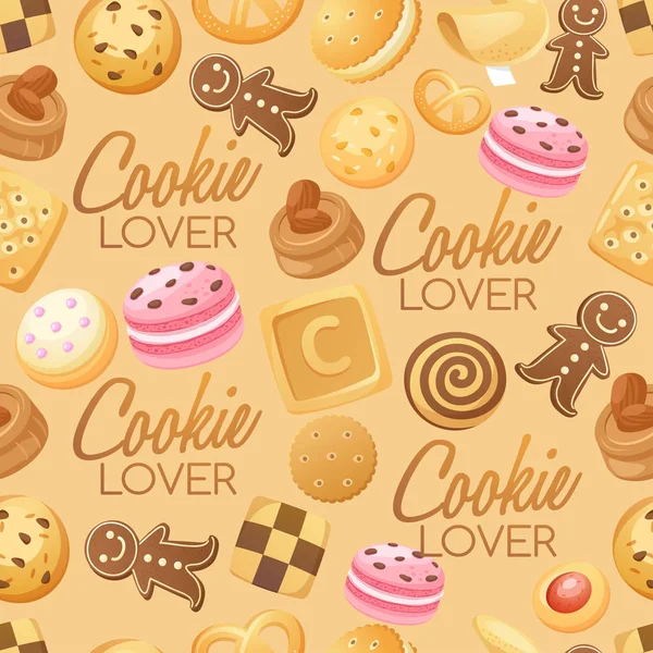 Elementos del amante de las galletas: Ilustración vectorial — Vector de stock