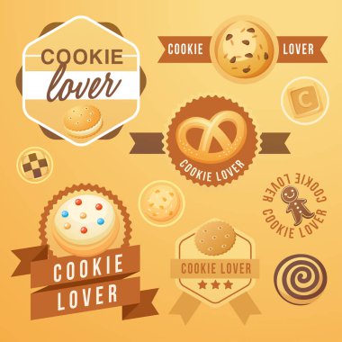 Tanımlama bilgisi sevgilisi elementler: Vektör çizim 