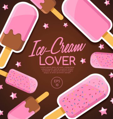 Dondurma elementler: Vektör çizim 