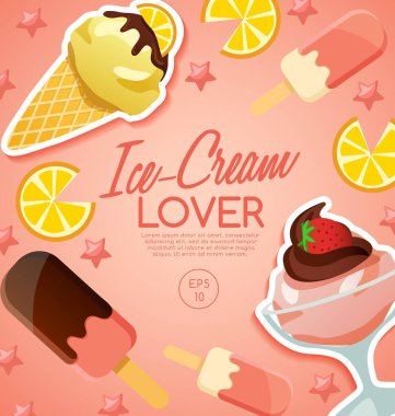 Dondurma elementler: Vektör çizim 