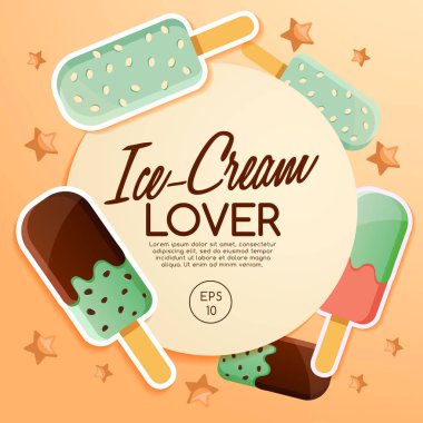 Dondurma elementler: Vektör çizim 