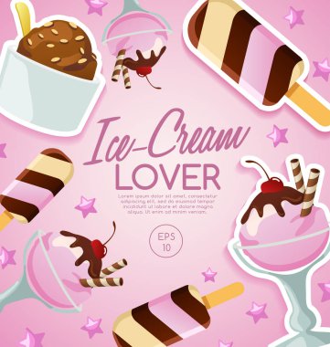 Dondurma elementler: Vektör çizim 